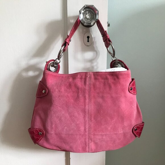 Via Repubblica | Pink Suede Handbag - Picture 5 of 9